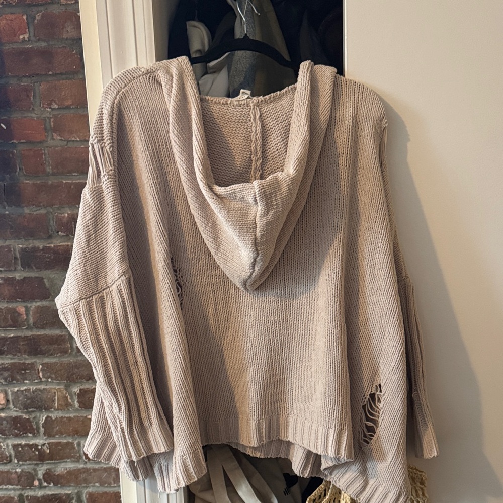 12th Tribe Beige Distressed Sweater - Picture 4 of 6
